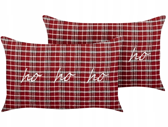 Picture of Beliani Zestaw 2 poduszek dekoracyjnych MOCHI 30 x 50 cm Czerwony Wzór witeczny