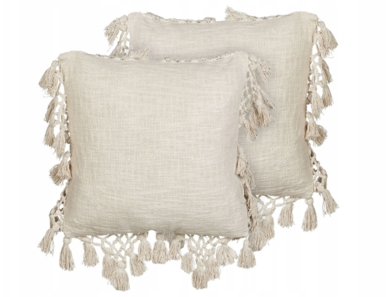 Picture of Beliani Zestaw 2 poduszek dekoracyjnych OLEARIA Bawena 45 x 45 cm Beowy Jednolity