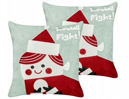 Attēls no Beliani Zestaw 2 poduszek dekoracyjnych PUDDING Bawena 45 x 45 cm Czerwony Wzór witeczny