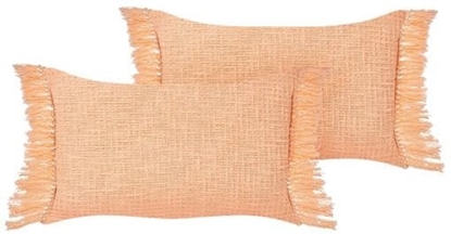 Attēls no Beliani Zestaw 2 poduszek dekoracyjnych TANSY Bawena 40 x 60 cm Pomaraczowy Jednolity