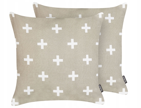 Picture of Beliani Zestaw 2 poduszek dekoracyjnych VELLEIA Bawena 45 x 45 cm Beowoszary Wzór geometryczny