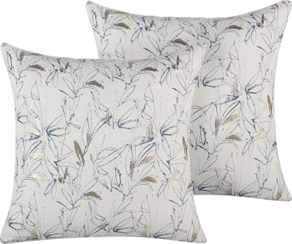 Attēls no Beliani Zestaw 2 poduszek dekoracyjnych w kwiaty 45 x 45 cm beowy ARBOR
