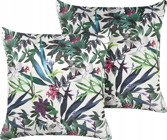 Picture of Beliani Zestaw 2 poduszek dekoracyjnych w licie 45 x 45 cm zielona GASTERIA