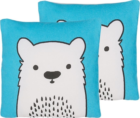 Picture of Beliani Zestaw 2 poduszek dla dzieci mi 45 x 45 cm niebieska WARANASI