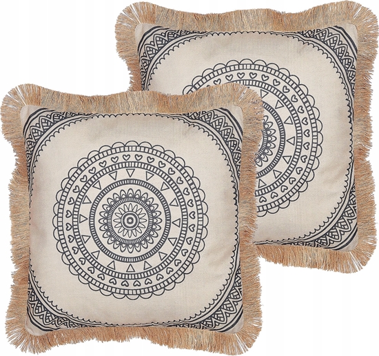 Picture of Beliani Zestaw 2 poduszek Poliester Czarny GERANIUM