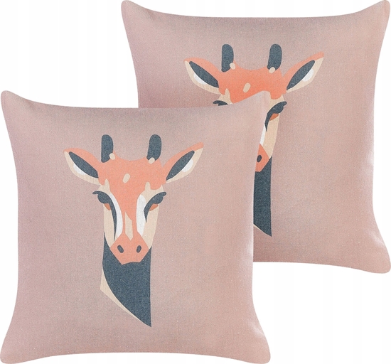 Picture of Beliani Zestaw 2 poduszek Poliester Róowy CANDELABRA