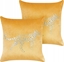 Attēls no Beliani Zestaw 2 poduszek Welur Musztardowy MARULA