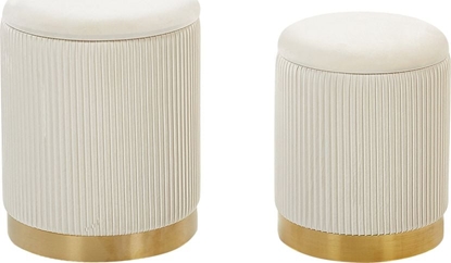 Изображение Beliani Zestaw 2 pufów ze schowkiem biay MIRAMAR