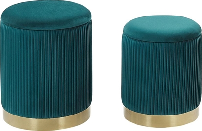 Picture of Beliani Zestaw 2 pufów ze schowkiem niebieski MIRAMAR