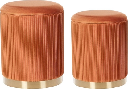 Picture of Beliani Zestaw 2 pufów ze schowkiem pomaraczowy MIRAMAR