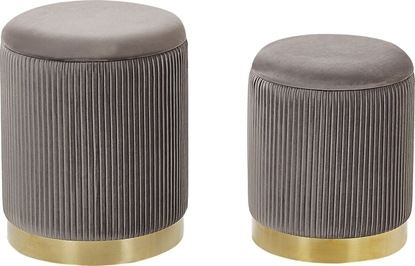 Picture of Beliani Zestaw 2 pufów ze schowkiem szary MIRAMAR
