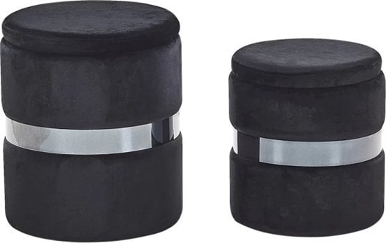Picture of Beliani Zestaw 2 pufów ze schowkiem welurowy czarny DORIS!