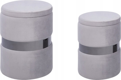 Attēls no Beliani Zestaw 2 pufów ze schowkiem welurowy szary DORIS