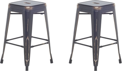 Picture of Beliani Zestaw 2 stoków barowych metalowych 60 cm czarno-zoty CABRILLO