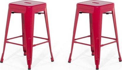 Picture of Beliani Zestaw 2 stoków barowych metalowych 60 cm czerwony CABRILLO