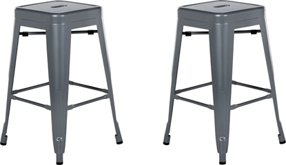 Picture of Beliani Zestaw 2 stoków barowych metalowych 60 cm szary CABRILLO