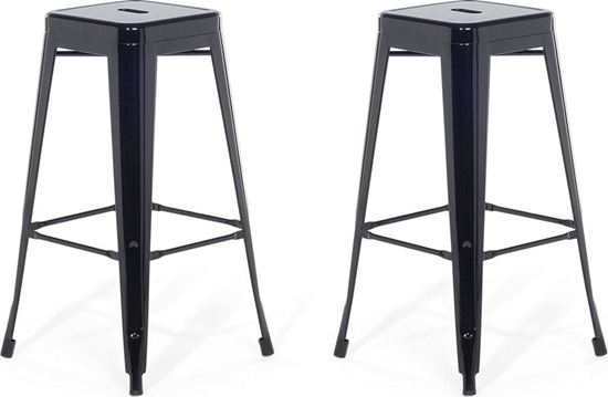Picture of Beliani Zestaw 2 stoków barowych metalowych 76 cm czarny CABRILLO
