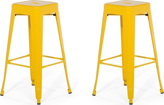 Picture of Beliani Zestaw 2 stoków barowych metalowych 76 cm óty CABRILLO