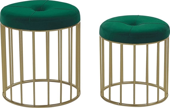 Picture of Beliani Zestaw 2 stoków ciemnozielony LUBBOCK