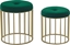 Изображение Beliani Zestaw 2 stoków ciemnozielony LUBBOCK