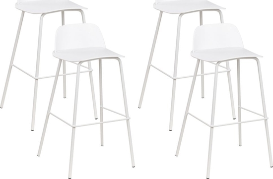 Изображение Beliani Zestaw 4 krzese barowych biay MORA