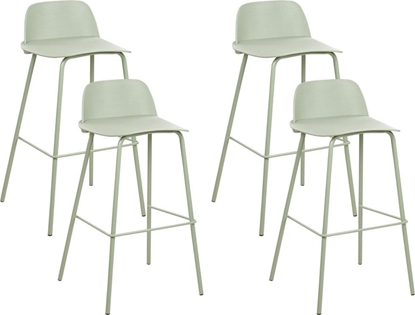 Изображение Beliani Zestaw 4 krzese barowych zielony MORA