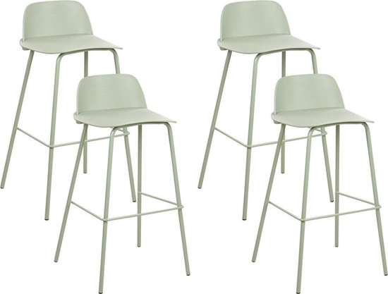 Изображение Beliani Zestaw 4 krzese barowych zielony MORA