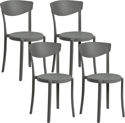 Изображение Beliani Zestaw 4 krzese do jadalni ciemnoszary VIESTE