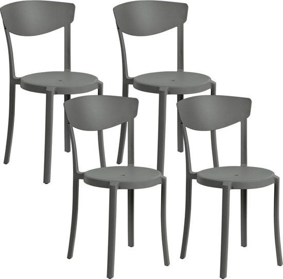 Изображение Beliani Zestaw 4 krzese do jadalni ciemnoszary VIESTE