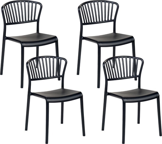 Изображение Beliani Zestaw 4 krzese do jadalni czarny GELA