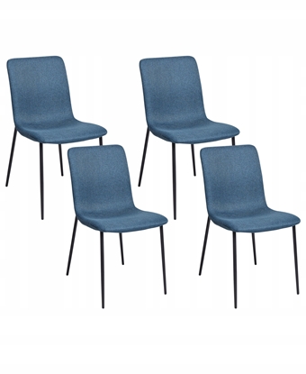 Изображение Beliani Zestaw 4 krzese do jadalni GLENDIVE Ciemnoniebieski