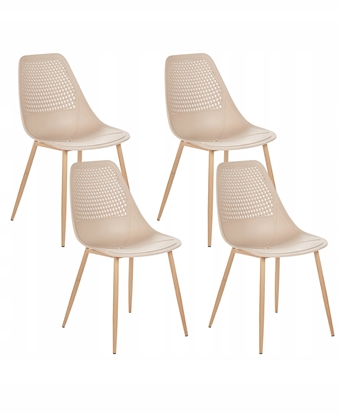 Изображение Beliani Zestaw 4 krzese do jadalni HAZELTON Beowy