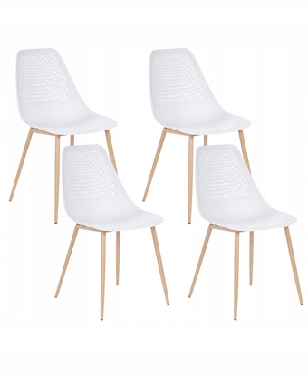 Изображение Beliani Zestaw 4 krzese do jadalni HAZELTON Biay