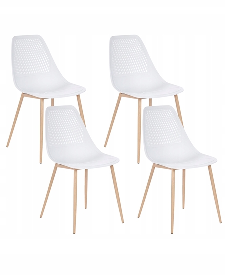 Изображение Beliani Zestaw 4 krzese do jadalni HAZELTON Biay