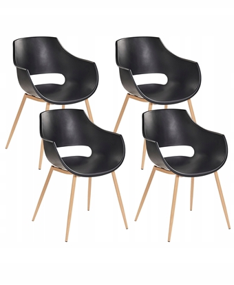 Изображение Beliani Zestaw 4 krzese do jadalni MILLERS Czarny