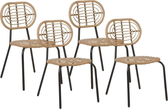 Изображение Beliani Zestaw 4 krzese z technorattanu naturalny PRATELLO