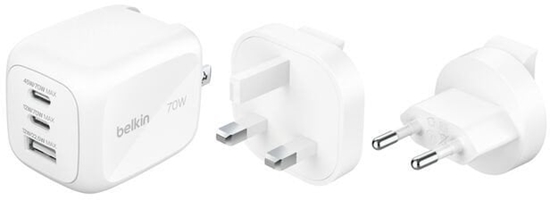 Picture of Belkin BOOST Charge 70W Charger 2xUSB-C PD 1xUSB-A wh.WCH018hqWH