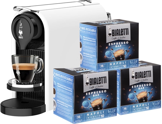 Picture of Bialetti - ekspres kapsukowy Gioia Plus - Biay + 48szt kapsuek NAPOLI