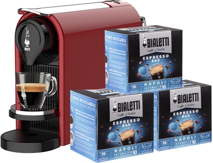 Attēls no Bialetti - ekspres kapsukowy Gioia Plus - Czerwony + 48szt kapsuek NAPOLI