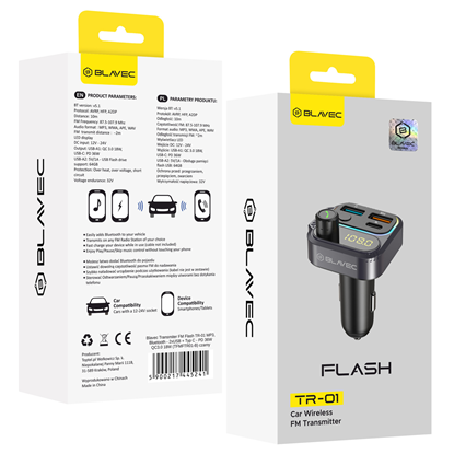 Picture of Blavec FM Transmitter Flash TR-01 MP3, Bluetooth -