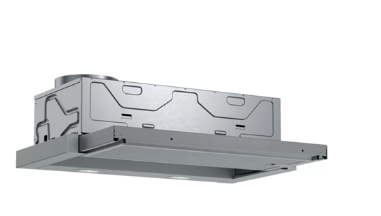 Изображение Bosch | Hood Serie 4 | DFL064A52 | Telescopic | Energy efficiency class A | Width 60 cm | 270 m³/h | Push Buttons | LED | Silver