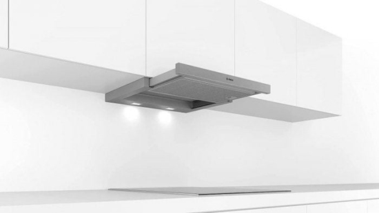 Picture of Bosch | Hood Serie 4 | DFL064A52 | Telescopic | Energy efficiency class A | Width 60 cm | 270 m³/h | Push Buttons | LED | Silver