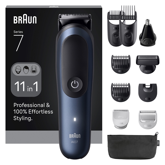 Picture of Braun 11in1 Grooming Kit | All-in-One Series 7 AIO7540 | Cordless | Number of length steps 14 | Black/Blue