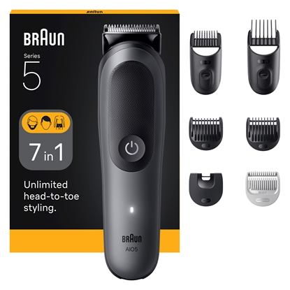 Изображение Braun 7-in-1 Grooming Kit | All-in-One Kit Series 5 AIO5520 | Cordless | Number of length steps 14 | Black