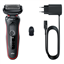 Picture of Braun Shaver 51-R1000s  Operating time (max) 50 min  Wet & Dry  Black/Red