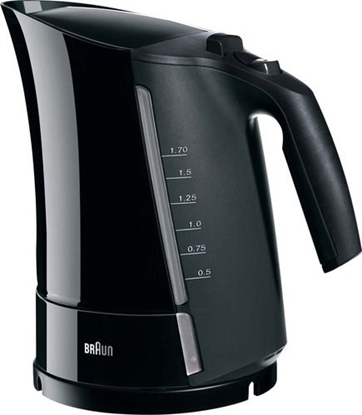 Attēls no Braun | Kettle | WK 300 | Standard | 2200 W | 1.7 L | Plastic | 360° rotational base | Black