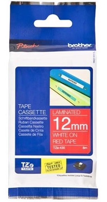 Attēls no Brother TZe-435 label-making tape White on red