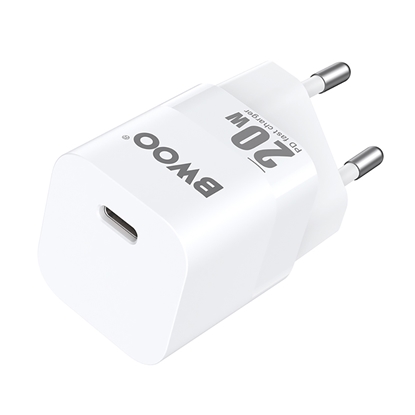 Attēls no BWOO CDA155 PD wall charger 1x USB-C port 1A 20W white