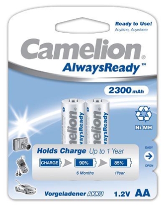 Attēls no Camelion | AA/HR6 | 2300 mAh | AlwaysReady Rechargeable Batteries Ni-MH | 2 pc(s)