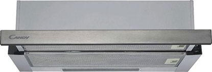 Attēls no Candy | Hood | CBT625/2X | Telescopic | Energy efficiency class B | Width 60 cm | 332 m³/h | Mechanical control | LED | Stainless steel
